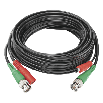 Cable Coaxial Armado con Conector BNC (Video) y Alimentación / Longitud de 5 mts /, Optimizado para Cámaras 4K / Uso en Interior