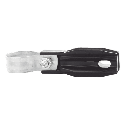 Aislador de paso o esquina con abrazadera incluida de 33-38mm para uso en tubería de malla ciclónica., vista 1