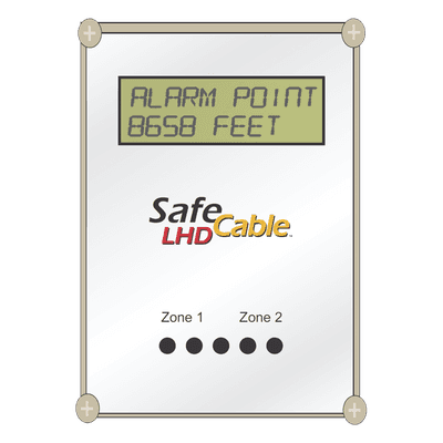 Módulo Localizador de Distancia de Alarma para Cable Detector Lineal de Calor (LHD) / Doble Zona / Hasta 3 Km por zona / Distancia en Metros o Pies, vista 1