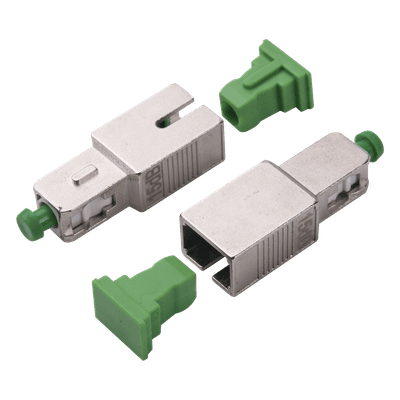 Atenuador óptico macho-hembra con conector SC/APC de 15dB para fibra Monomodo, vista 1