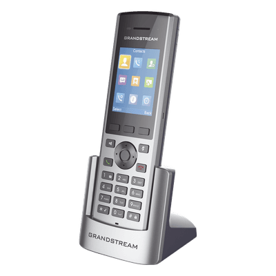 Teléfono HD con tecnología DECT largo alcance, con pantalla a color LCD, vista 1