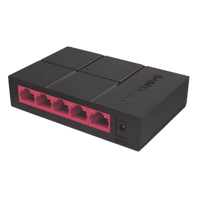 Switch no administrable para escritorio de 5 puertos 10/100/1000 Mbps, vista 1