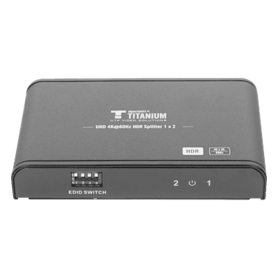 Divisor (Splitter) HDMI 4K de 1 Entrada a 2 Salidas (Simultaneas) / Soporta 4K×2K / Ajuste de resoluciones EDID / HDR / HDMI 2.0 /  HDCP 2.2  / Soporta formatos de Audio Dolby Digital / Longitud del cable de entrada y salida ≤10m., vista 1