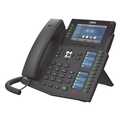 Teléfono IP Empresarial con Estándares Europeos, 20 lineas SIP con pantalla LCD a color, 60 teclas DSS/BLF, puertos Gigabit, IPv6, Opus y conferencia de 3 vías, PoE/DC, vista 1