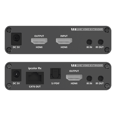 Kit Extensor HDMI hasta 700 metros con Conexión en Cascada / 4K @ 60 Hz/ Cat 6, 6a y 7 / IPCOLOR / CERO LATENCIA / SIN COMPRIMIR / HDR10 / Salida Loop / IR bidireccional / Puerto S/PDIF / Soporta ARC / Soporta 10 TT-676-Rx., vista 1