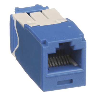 Conector Jack RJ45 Estilo TG, Mini-Com, Categoría 6A, de 8 posiciones y 8 cables, Color Azul, vista 1