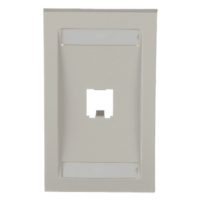 Placa de Pared Vertical Ejecutiva, Salida Para 1 Puerto Mini-Com, Con Espacios Para Etiquetas, Color Blanco Mate, vista 1