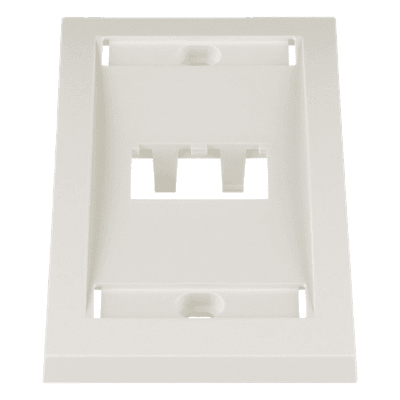 Placa de Pared Vertical Ejecutiva, Salida Para 2 Puertos Mini-Com, Con Espacios Para Etiquetas, Color Blanco Mate, vista 1