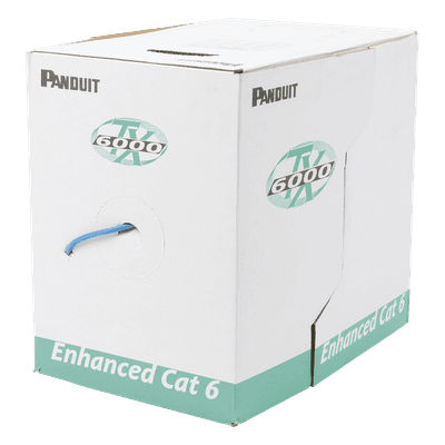 Bobina de Cable UTP 305 m. de Cobre, TX6000™ PanNet, Reelex, Azul, Categoría 6 Mejorado (23 AWG), LSZH (Bajo Humo, Cero Halógenos), de 4 pares, vista 1