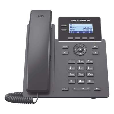 Teléfono IP de 2 Líneas / 4 Cuentas SIP / PoE Integrado / Pantalla LCD Retroiluminada de 2.41" / 2 Puertos Ethernet 10/100 Mbps / Audio HD / GDMS, vista 1