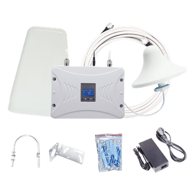 Kit Amplificador de Señal Celular 4.5G LTE, 3G y Voz. Funciona con Todos los Operadores. Soporta Múltiples Dispositivos y Tecnologías. Hasta 1000 metros cuadrados de Cobertura, vista 1