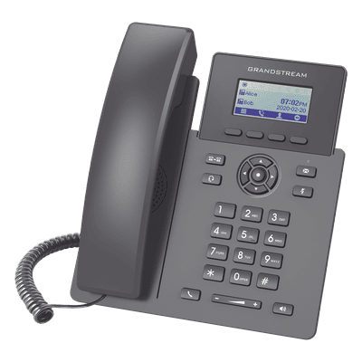 Teléfono IP de 2 Líneas / 2 Cuentas SIP / PoE Integrado / Pantalla LCD 2.4" / 2 Puertos Ethernet 10/100 Mbps / Audio HD / Compatible con GDMS, vista 1