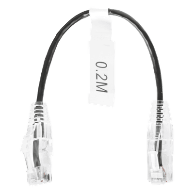 Cable de Parcheo Slim UTP Cat6 - 20 cm Negro Diámetro Reducido (28 AWG), vista 1