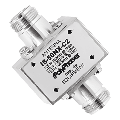 Protector Contra Sobretensiones RF Coaxial / 125 MHz–1 GHz / N Hembra–Hembra / 50 kA / 50 Ω / DC Block