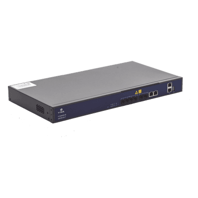 OLT de 4 puertos GPON con 4 puertos Uplink (2 puertos Gigabit Ethernet + 2 puertos Gigabit Ethernet SFP) , hasta 512 ONUS,, vista 1