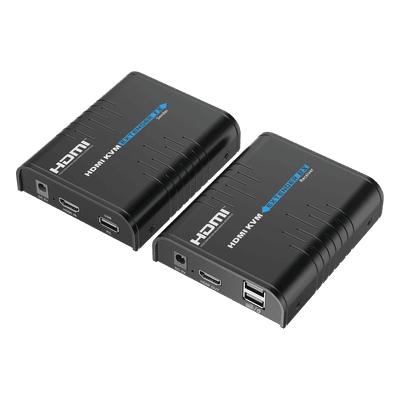 Kit extensor KVM (HDMI y USB) hasta 120 metros / Resolución 1080P @ 60 Hz / Soporta STP y UTP CAT5/5E/6 /  Soporta Switch Gigabit para control KVM múltiple / Soporta hasta 253 receptores / Transmite el Video y Controla tu DVR vía USB, vista 1