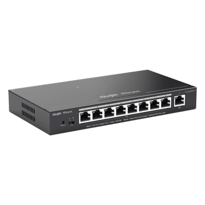 Switch PoE gigabit inteligente con 9 puertos gigabit, 8 puertos PoE+ hasta 120W, reconocimiento de cámaras IP, valor único para redes CCTV, gestionable en la nube