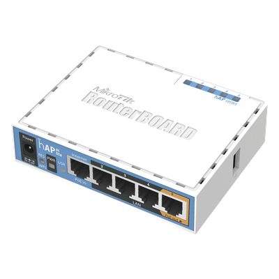 (hAP ac lite) 5 Puertos Fast Ethernet, WiFi Dual Band 802.11ac, vista 1