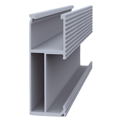 Riel 8 para montaje de módulos fotovoltaicos de aluminio anodizado de 2700mm., vista 1