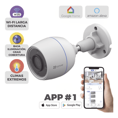 Bala WiFi / 3 Megapixel / Detección humana / Micrófono Integrado / Micro SD / Excelente Vision Nocturna B/N IR 30 Metros / Exterior / Incluye 2 Antenas, vista 1