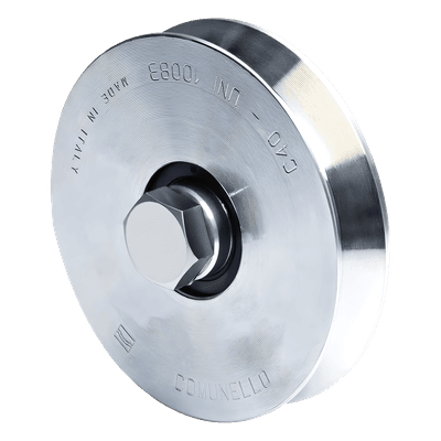 (300V-100) - Rueda con Ranura en "V" Ø 98 / Para Puertas Corredizas / Peso de Arrastre 220 Kg (el Doble con las 2 Ruedas) / Acero C-40, vista 1