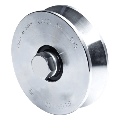 (305V-100) - Rueda con ranura en V de 4" / Para puertas corredizas / Hasta 940 lb (425 Kg) / 2 rodamientos / 1-1/8" de ancho / Galvanizado, vista 1