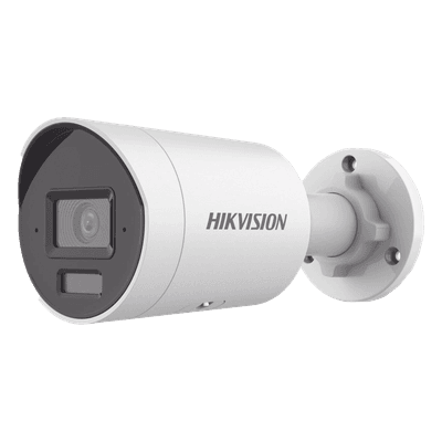 Bala IP 4 Megapixel / Lente 2.8 mm / 40 mts IR EXIR / Exterior IP67 / WDR 120 dB / PoE / Micrófono Integrado / ACUSENSE (Evita Falsas Alarmas) / Metal  / MicroSD / ONVIF, vista 1