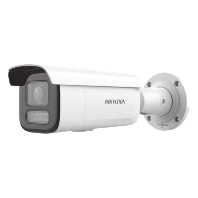 Bala IP 8 Megapixel (4K)/ Lente Mot. 2.8 a 12 mm / 60 mts IR EXIR /Exterior IP67 / IK10 /  WDR 120 dB / PoE / ACUSENSE (Evita Falsas Alarmas) / Entrada y Salida de Audio y Alarmas / MicroSD / ONVIF, vista 1