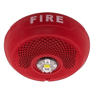 Bocina con Lámpara LED Estroboscópica / 4 Hilos / Montaje en Techo / 15 Hasta 117 Candelas / 1/4, 1/2, 1 y 2 W / Tamper Integrado / Texto en Inglés / Color Rojo, vista 1