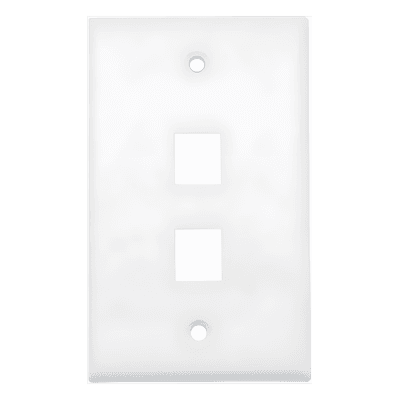 Placa de Pared (Face Plate) / 2 Puertos / Color Blanco / Caja con 20 Piezas / ABS, vista 1