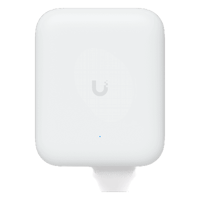 Access Point UniFi WiFi U7 Outdoor WiFi 7 802.11be doble banda, MU-MIMO 2x2 en cada banda, Puerto 2.5G, antena sectorial integrada 90° en 2.4 y 45° en 5 GHz, conectores para antenas omnidireccionales (incluidas), No incluye inyector POE, vista 1
