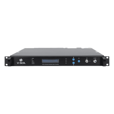 Transmisor Óptico 1550 nm Para CATV con Doble Salida de 9 dBm y Doble Fuente de Poder, vista 1