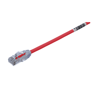 Cable de Parcheo UTP Cat6A, CM/LSZH, Diámetro Reducido (28AWG), Color rojo, 1 metros, vista 1