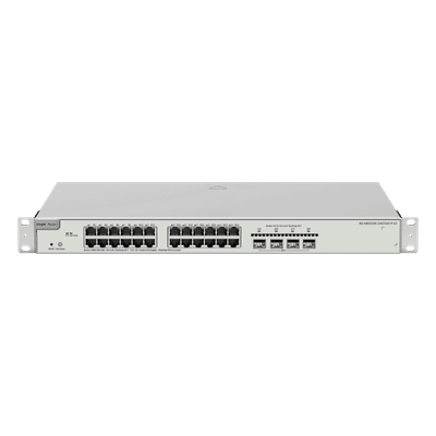 Switch Administrable Capa 3 con 24 puertos Gigabit PoE 802.3af/at + 4 SFP+ para fibra 10Gb, gestión gratuita desde la nube, 370w, vista 1
