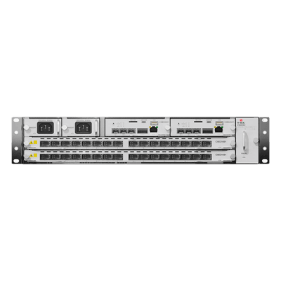 OLT Modular tipo Chasis Serie V5600X2 GPON/XGS-PON Combo, 2 Ranuras de Servicio Incluye 1 tarjeta de 16 puertos GPON con Módulos, 2 Fuentes de alimentación AC+DC, 1 Tarjeta de Control-UpLink, 2 UR, vista 1