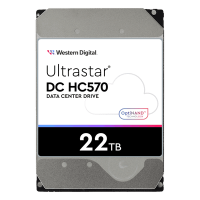 Disco Duro para Centro de Datos Ultrastar HC555 / 22 TB / 3.5 Pulgadas / SATA 6 Gb/s / 269 MB/s / 512 MB Cache / HelioSeal / 2.5M Horas MTBF / Garantía 5 Años, vista 1