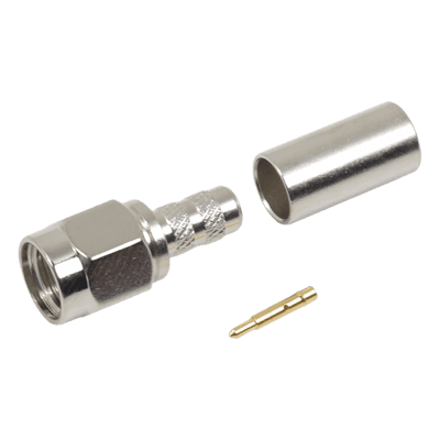 Conector SMA Macho de anillo plegable para cable RG-58/U, Niquel / Oro / Teflón., vista 1