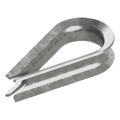 Guardacabo/Cuello/Rozadera para cable de 3/16". Fabricado de Acero Acabado Galvanizado