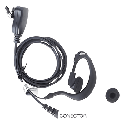 Micrófono - Audífono de solapa ajustable al oído para HYT BD-506 y Motorola R2/EP450/ RVA50/ DTR620/ DTR720/ DEP450/ EP350/ VX80/ MAG ONE, vista 1