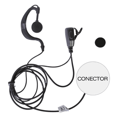 Micrófono - audífono de solapa ajustable al oído para ICOM IC-F11/ 14/3021/ 3013/ 3103/ 3003/ 1100D/2100D, vista 1