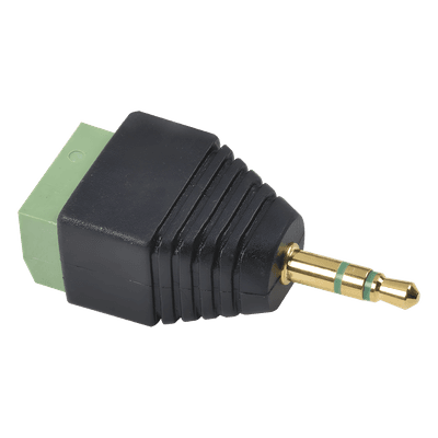 Adaptador para audio y video de 3.5 mm con terminal atornillable
