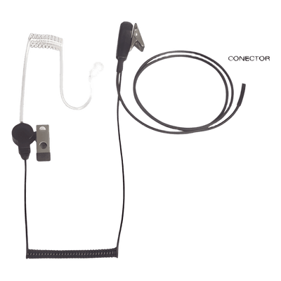 Micrófono - Audífono de Solapa con Tubo Acústico Transparente para HYT BD-506 y Motorola R2/EP450/ RVA50/ DTR620/ DTR720/ DEP450/ EP350/ VX80/ MAG ONE Con tubo acústico de PU (material flexible)