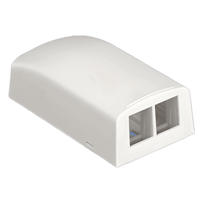 Caja de Montaje en Superficie, Para 2 Módulos Keystone, Color Blanco Mate, vista 1