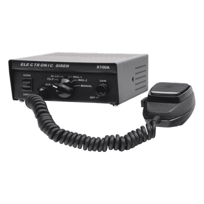 Sirena Vehicular de 100W de Potencia, Con Switch Giratorio de 6 posiciones y Micrófono Integrado de Uso Rudo, vista 1