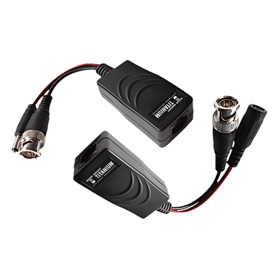 Kit de transceptores activos TURBO HD. Convierte 36/24 Vcd a 12 Vcd regulados, a través de cable  UTP Cat5e / 6. Transmision de 200 m en 3K