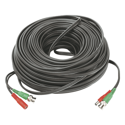 Cable Coaxial Armado con Conector BNC (Video) y Alimentación / Longitud de 40 mts / Optimizado para Cámaras 4K / Uso en Interior