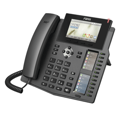 Teléfono IP empresarial para 20 líneas SIP, Voz HD, 3 Pantallas LCD a Color, 12 teclas BLF, PoE, vista 1