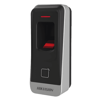 Lector esclavo MIFARE IP65 / Huella Digital / Lector de Tarjetas de Mifare / RS-485 / Interior y Exterior / Requiere panel de la serie DS-K2600, vista 1