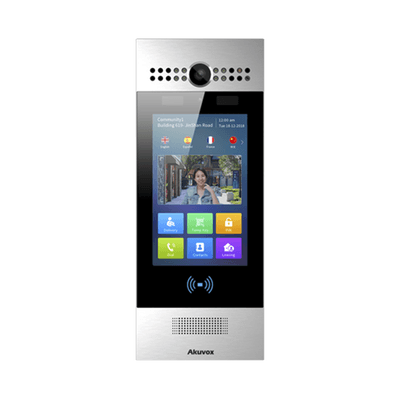 Videoportero IP Multiapartamento / SIP / PoE / Administración en la Nube / Acceso por Rostro, Tarjeta, PIN, BLE y Código QR / IK06 e IP65 / Compatible con App SmartPlus, vista 1
