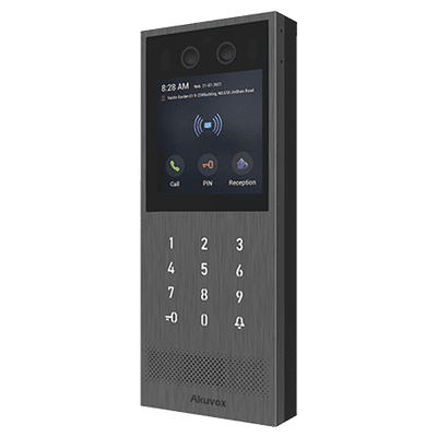 Videoportero IP Multiapartamento / SIP / PoE / Administración en la Nube / Acceso por Rostro, Tarjeta, PIN, BLE y Código QR / IK10 e IP65 / Compatible con App SmartPlus, vista 1